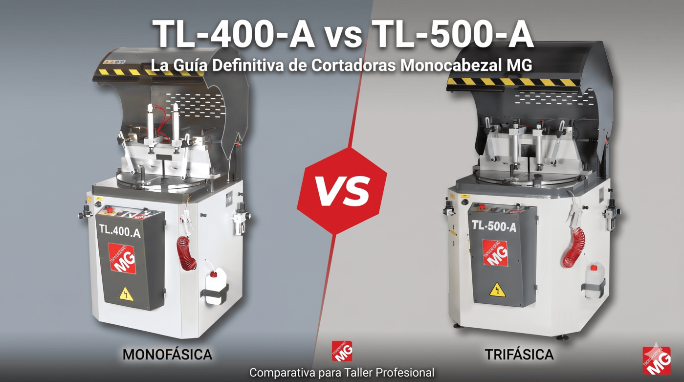 TL-400-A vs TL-500-A: diferencias entre cortadoras monocabezal monofásicas y trifásicas